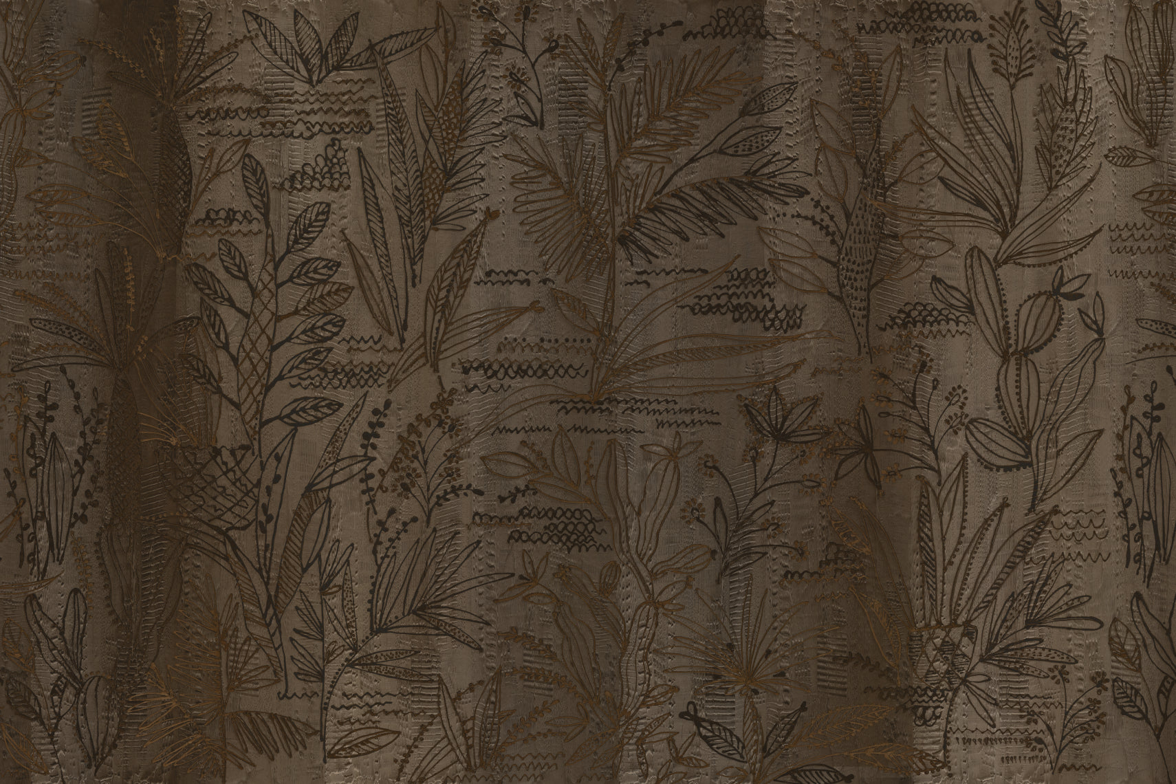 browm textured wallpaper with cocoa plants as a pattern 